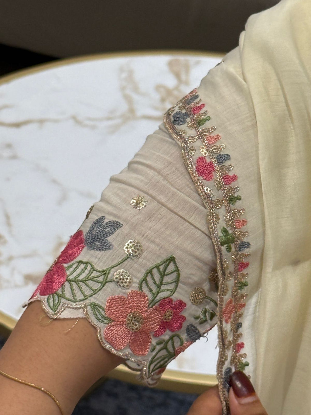 Paneled anarkali suit