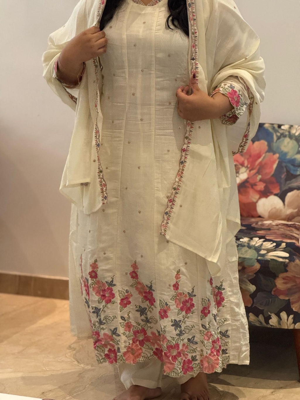 Paneled anarkali suit