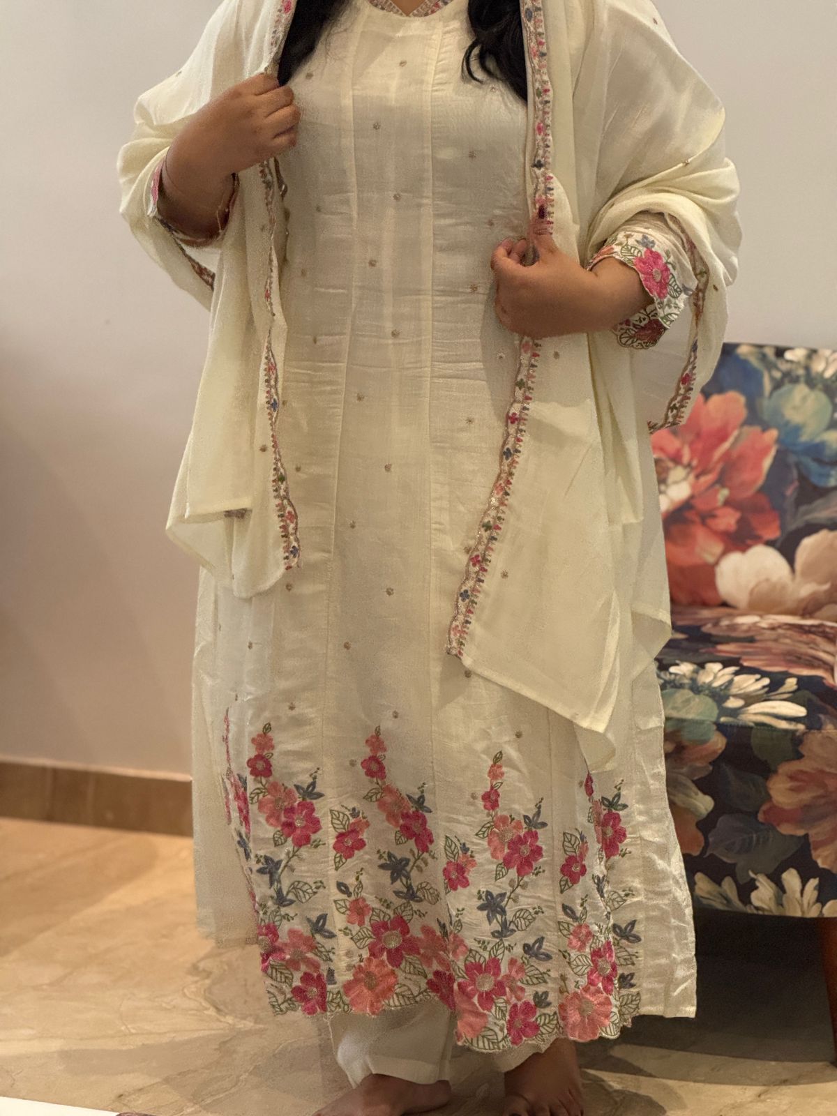 Paneled anarkali suit
