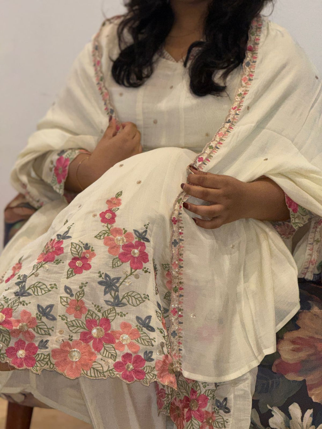 Paneled anarkali suit